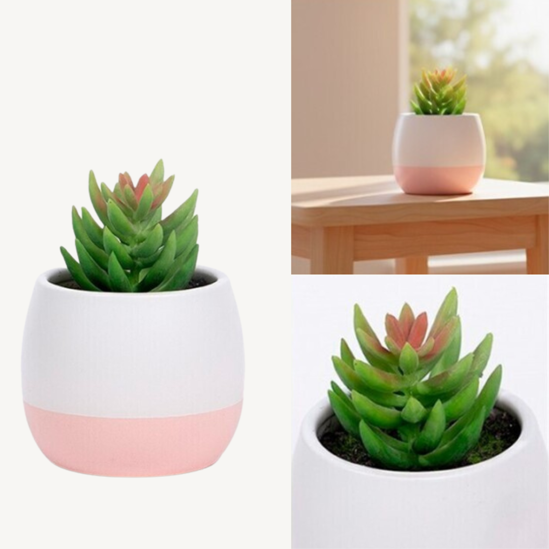 Artificial Plant. Ceramic Pot 6.35 x 9.53 cm PN