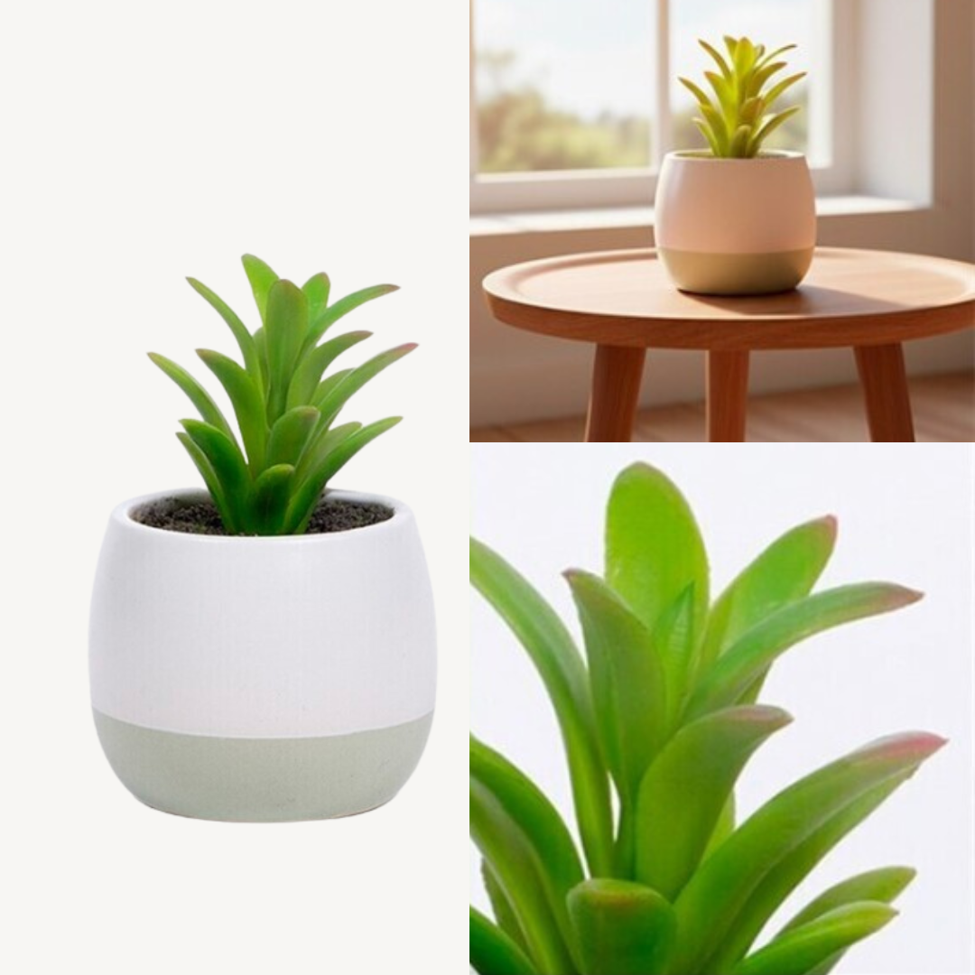 Artificial Plant. Ceramic Pot 6.35 x 10.8 cm PN