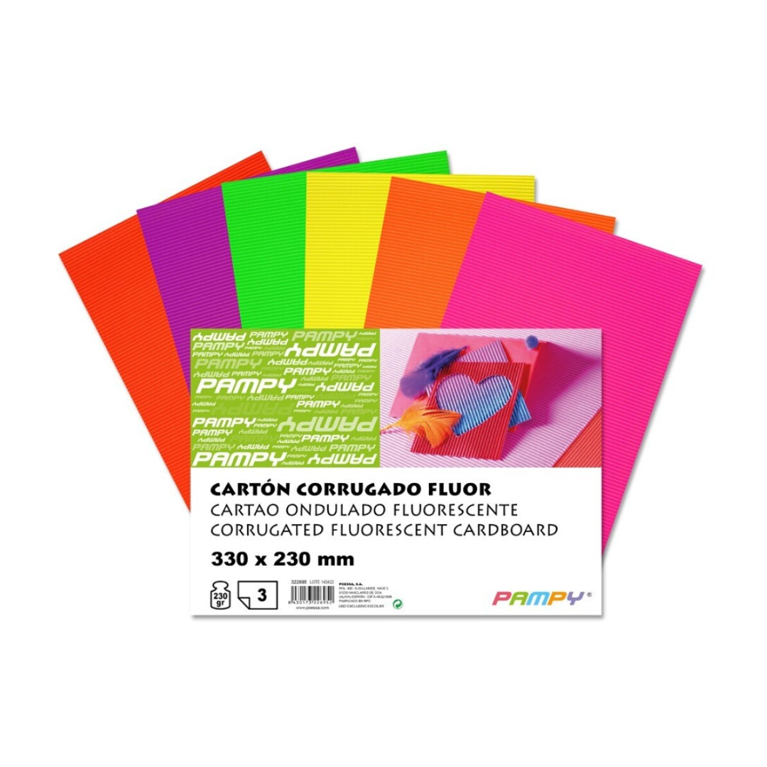 Block of fluorescent corrugated card. 3F 23x33 PSS