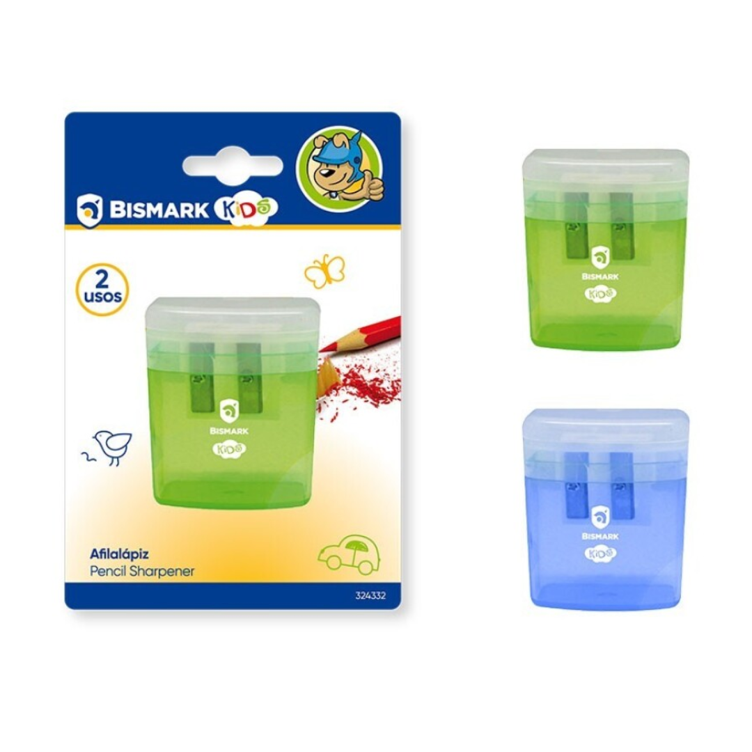 2-blade pencil sharpener with container, 1 item. PSS