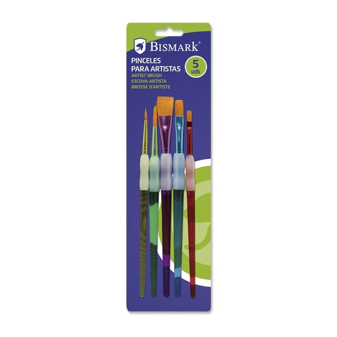 Set of 5 Artistic Brushes with Non-Slip Handles. PSS