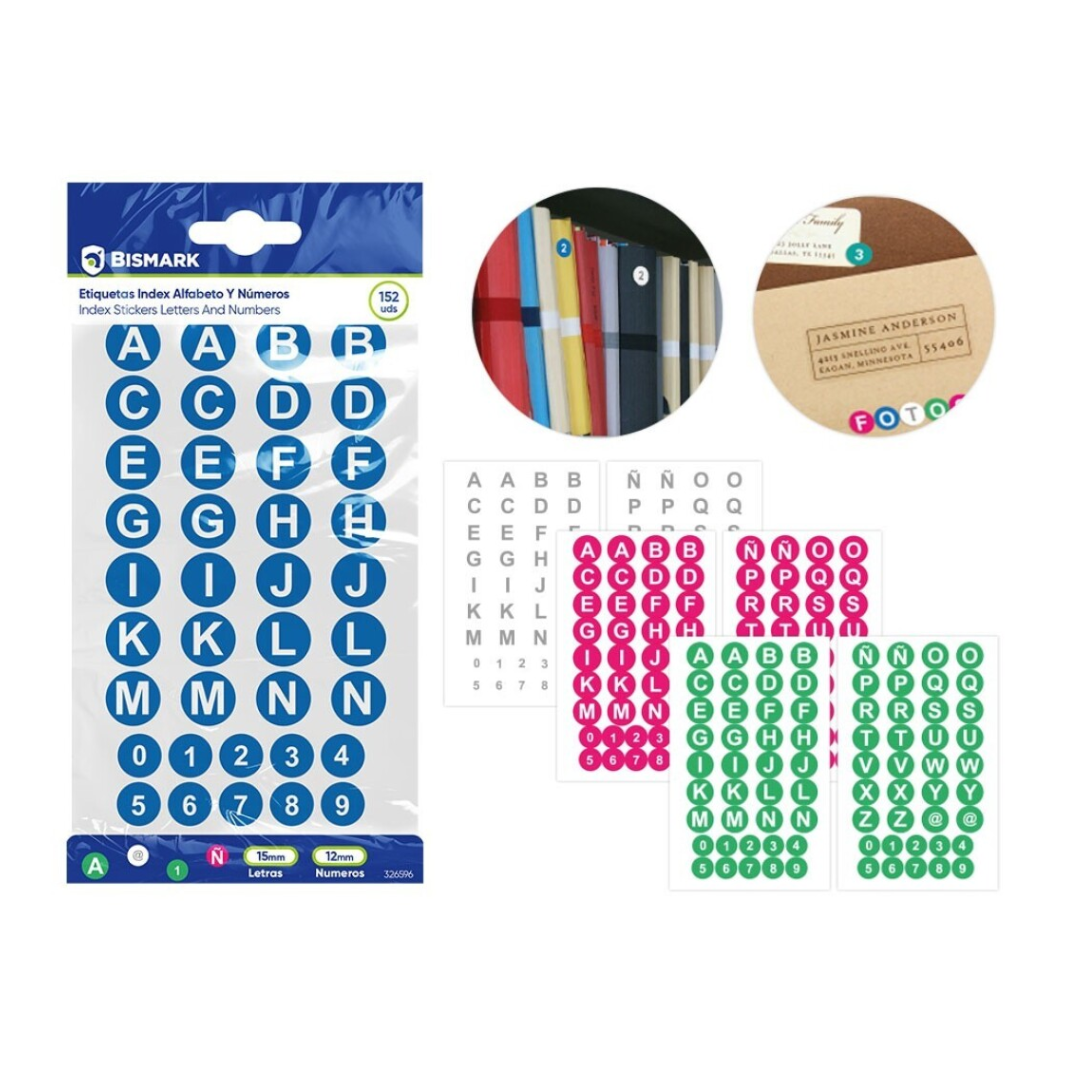 Alphabet and Number Stickers, 4 x 38 pcs. PSS
