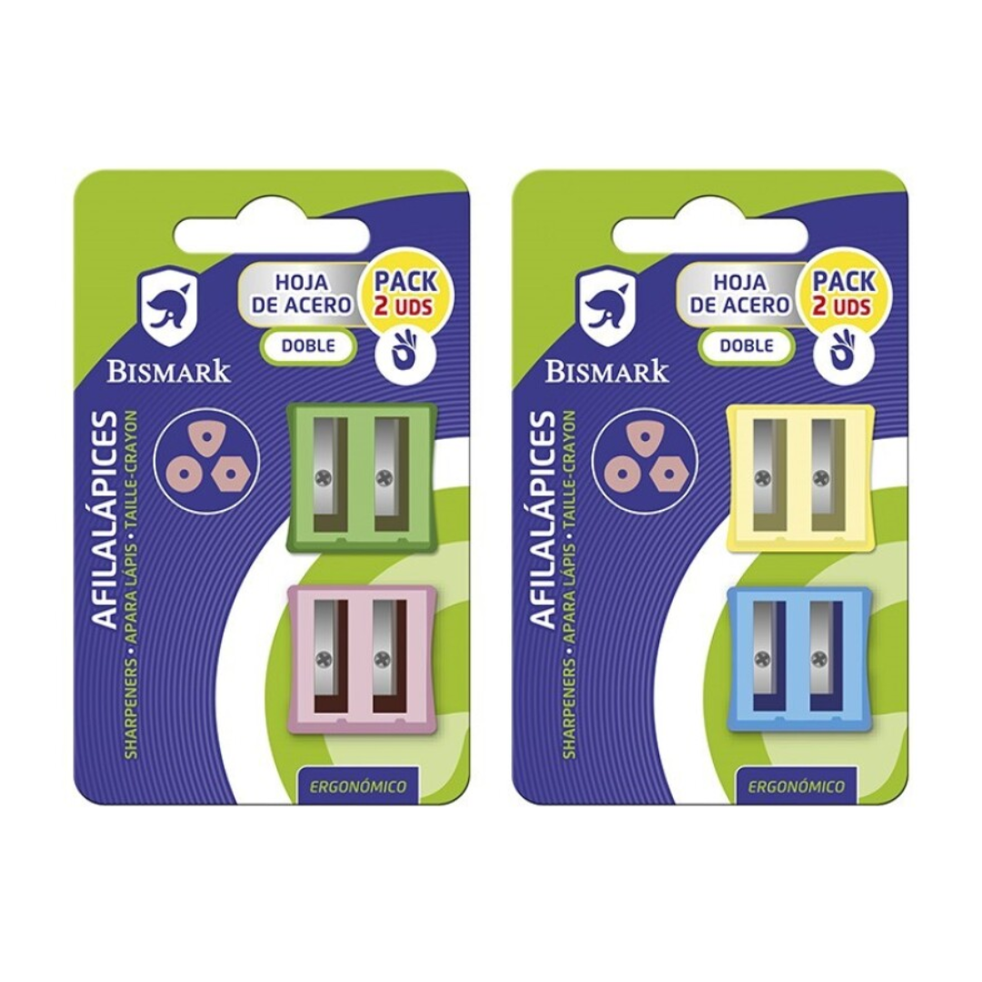 Ergonomic Double Pencil Sharpener. 2 pcs. Bismark PSS