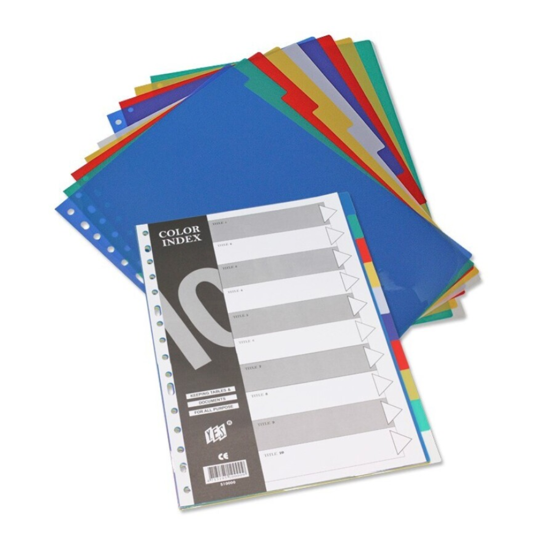 A4 dividers, 10 pcs., 5 colours, PSS