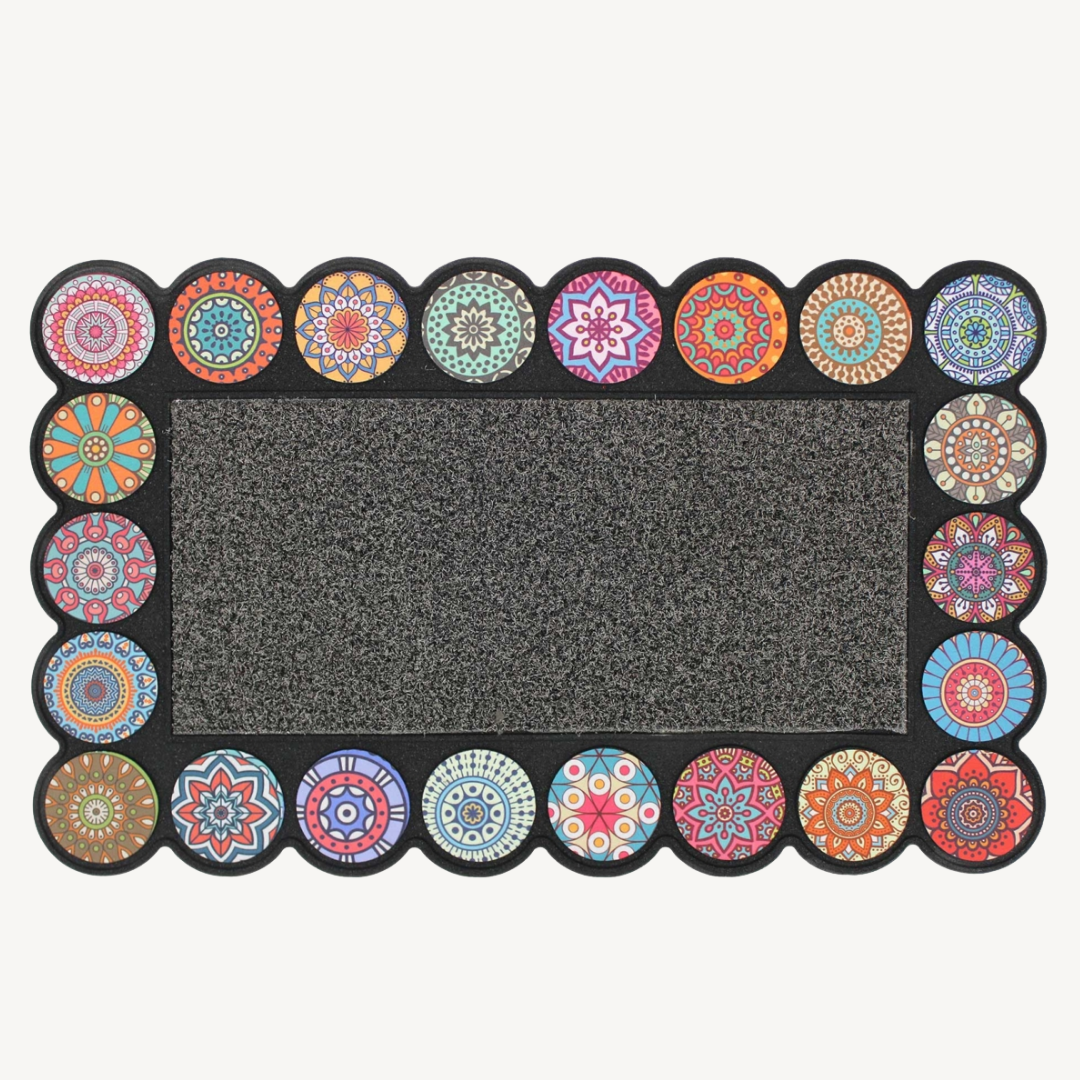 RECTANGULAR RUBBER MAT 45 x 75 CM WITH EMBOSSED PATTERN, ROSACOLOR U10