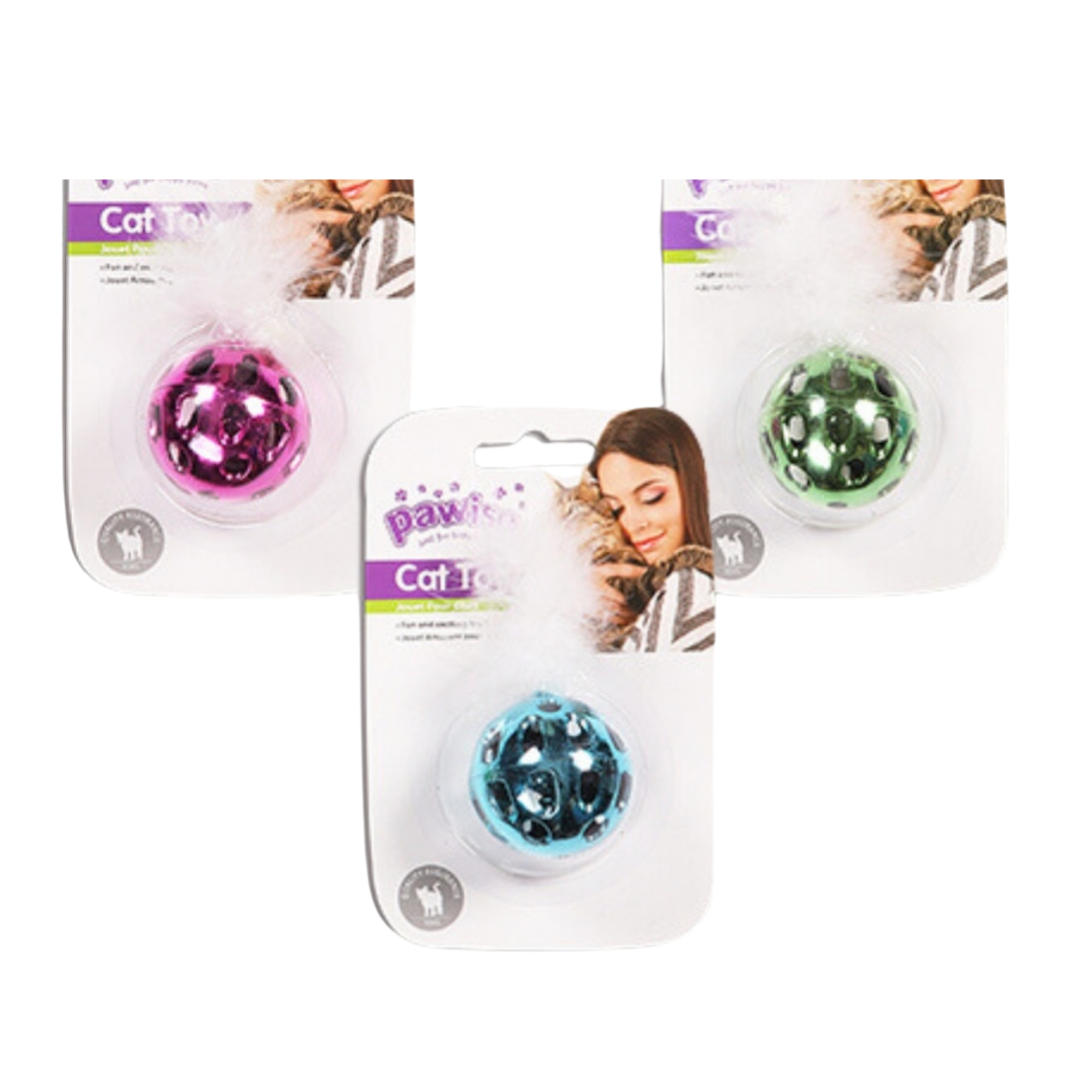 Brinq. Metal Ball Cat with Pawise PP Rattle
