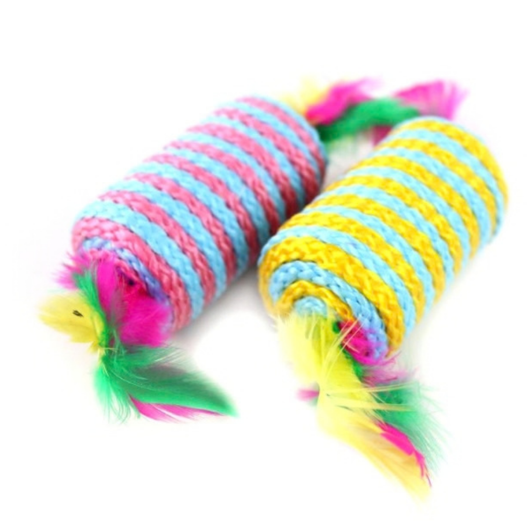 Brinq. Cat Rope, Can and Feathers 7.5 x 4 cm YMY