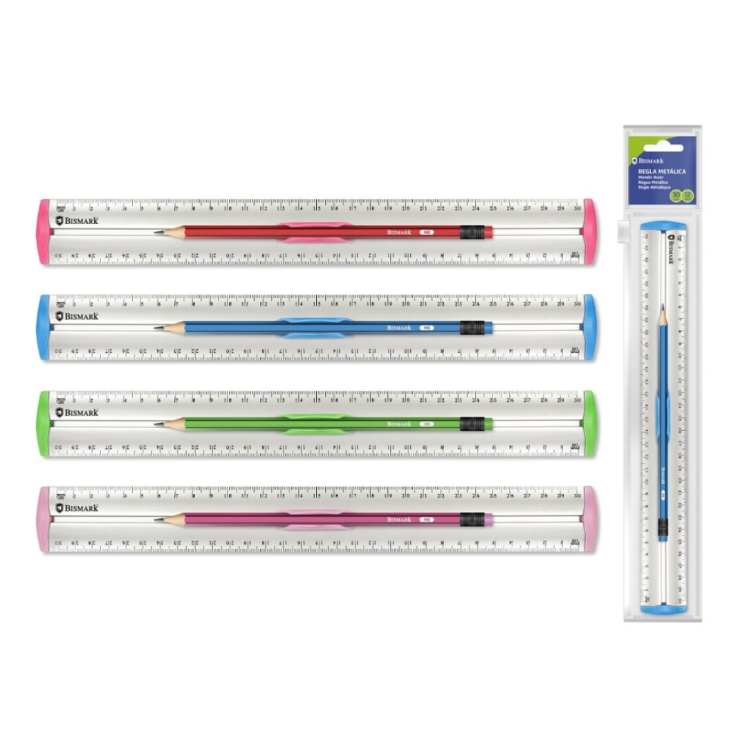 30cm Metal Ruler with Pencil – BISMARK PSS