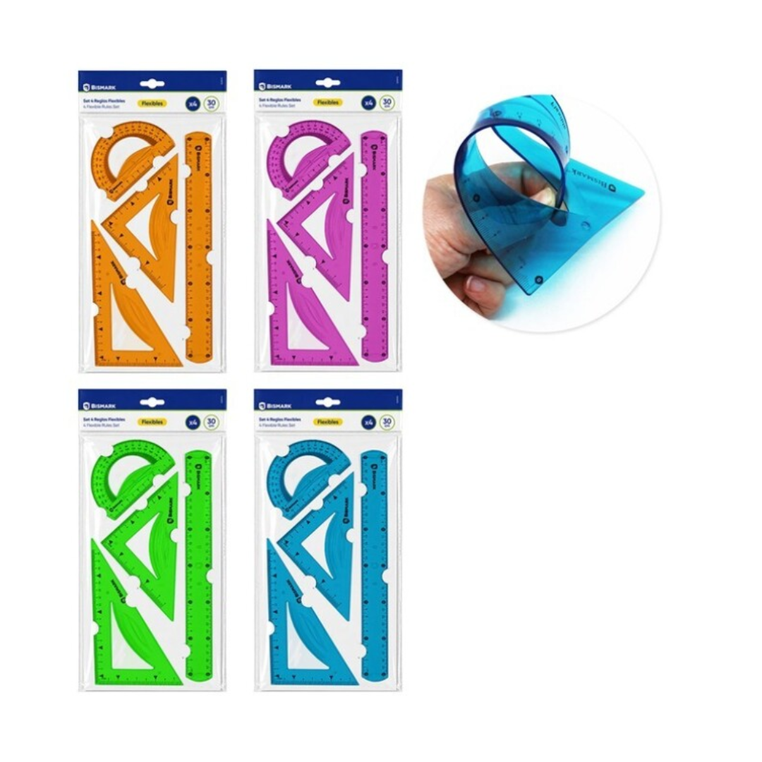 Cj Flexible PVC Rulers, 4 pcs. BISMARK PSS