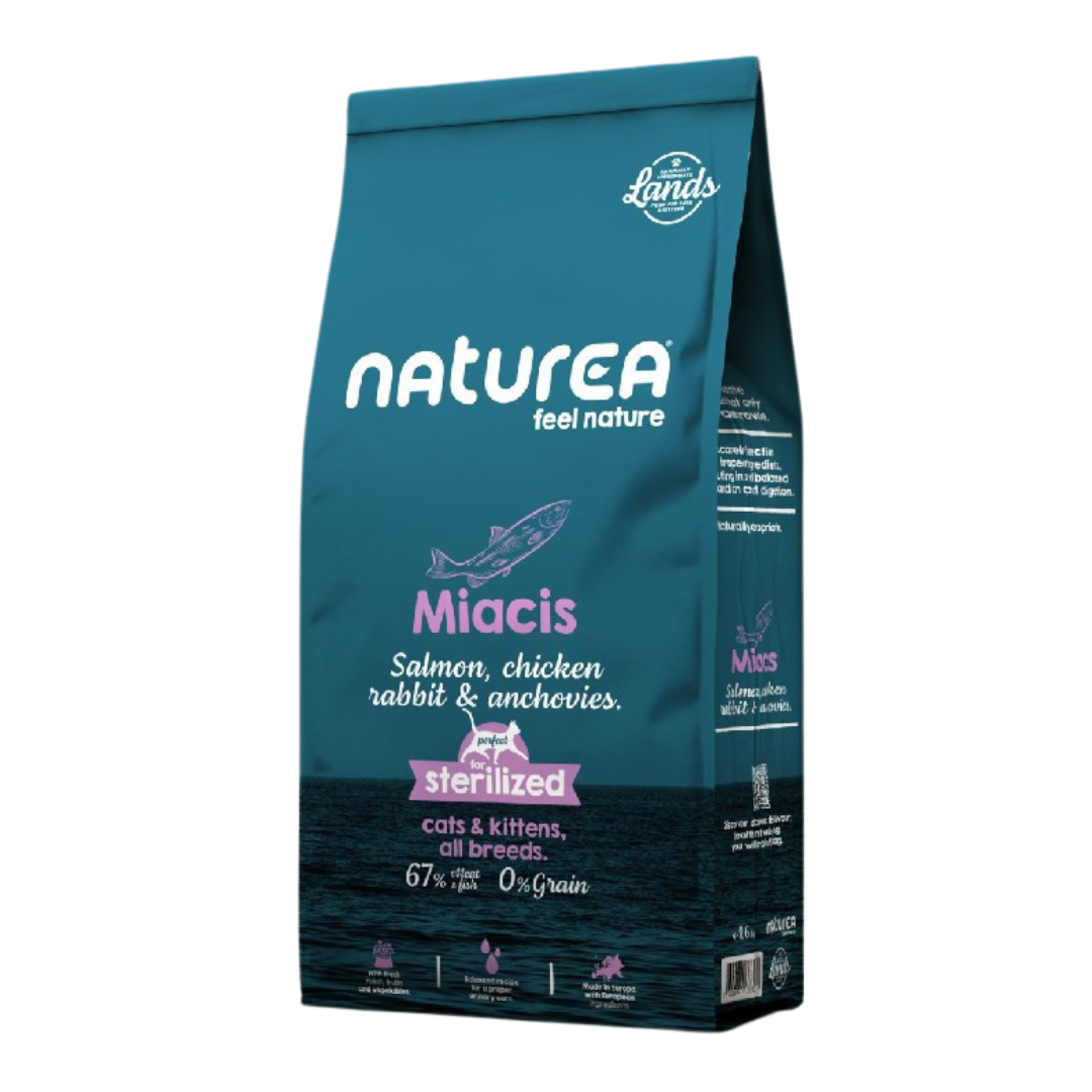 Naturea Cat Sterilized Lands Miacis Salmon, Chicken, Rabbit & Anchovies 1,6kg PP