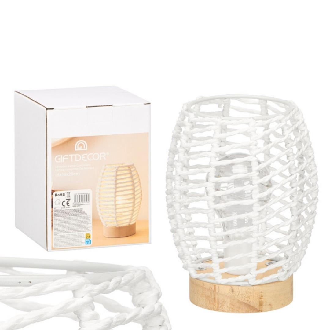 Oval White Rope Table Lamp AR