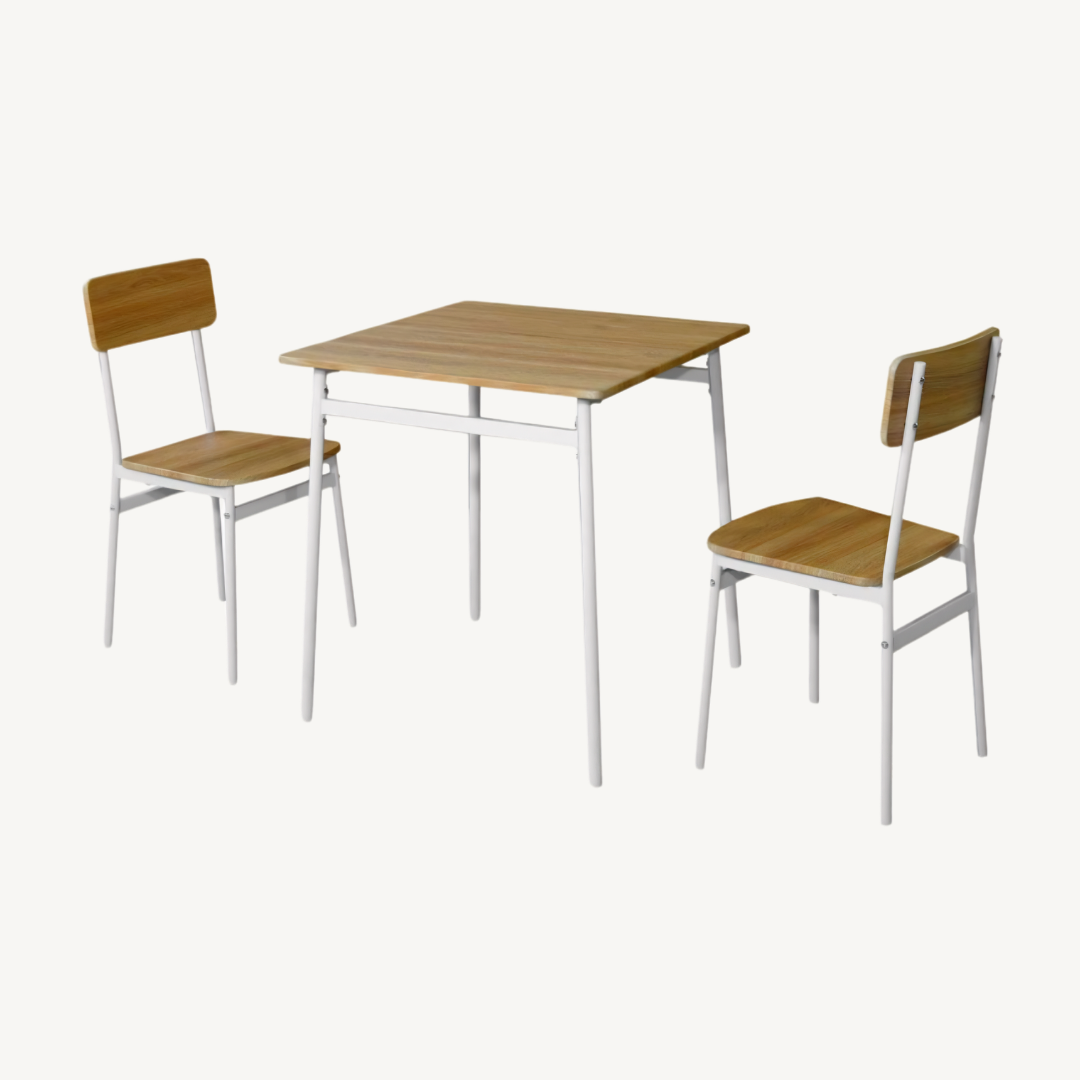 70x70cm Table Set + 2 Chairs with Black Legs AR