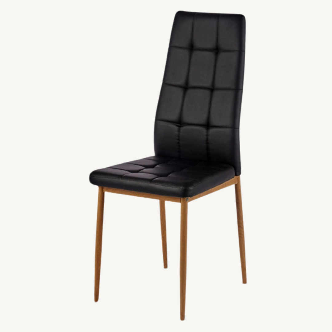 Black Chair with Wood-Coloured Legs AR