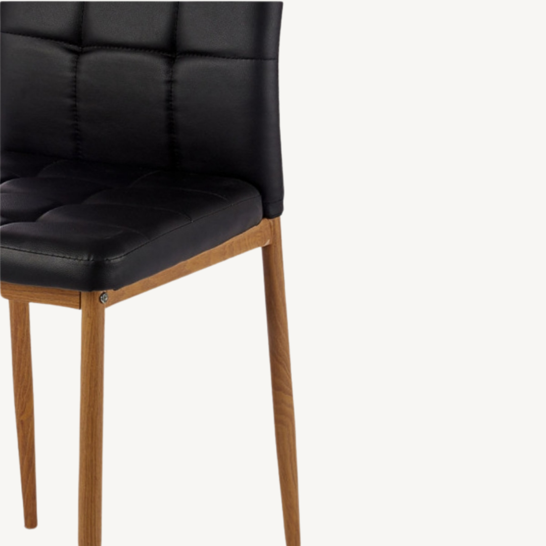 Black Chair with Wood-Coloured Legs AR