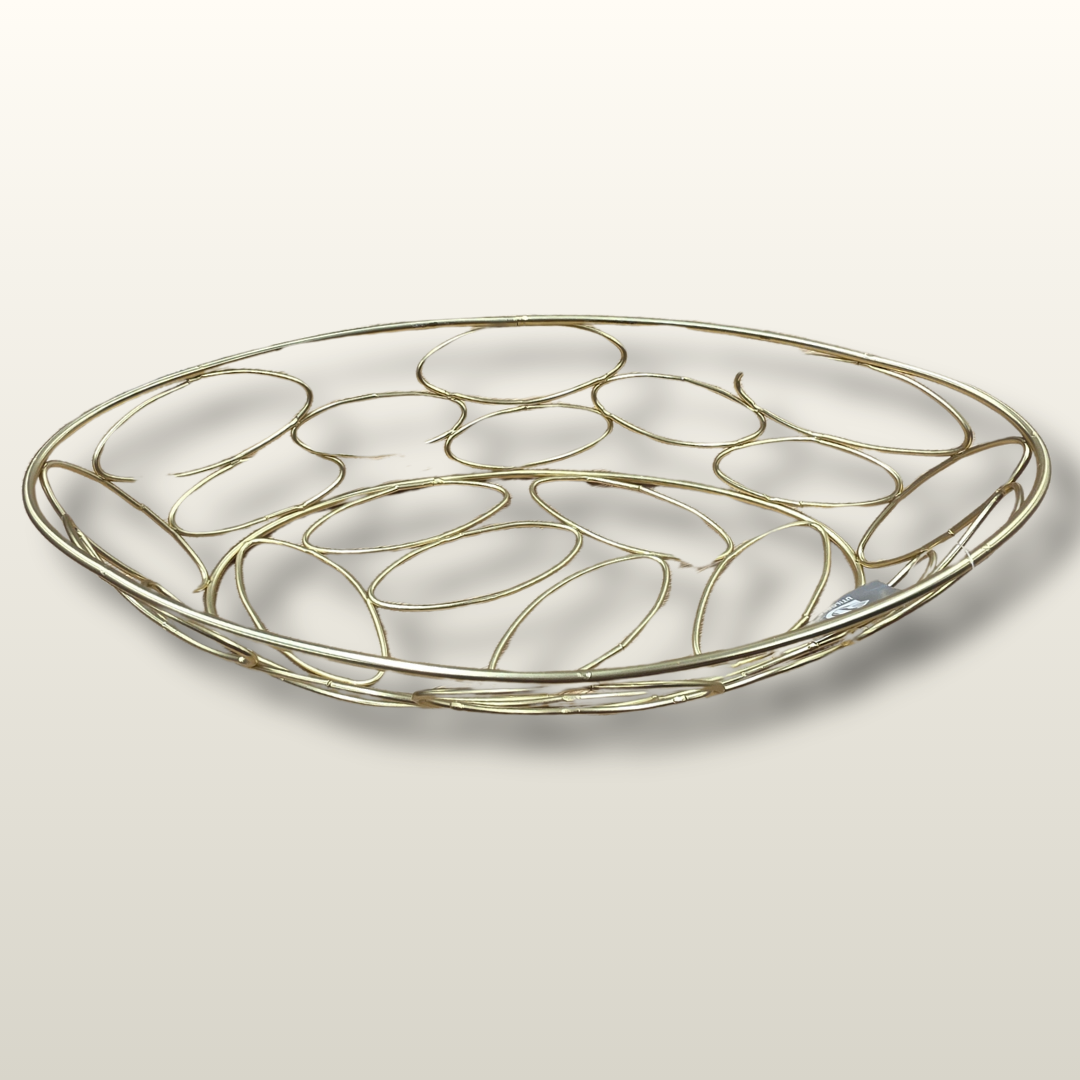 Chrome. Gold Fruit Bowl 32x16.5x6.5cm AB