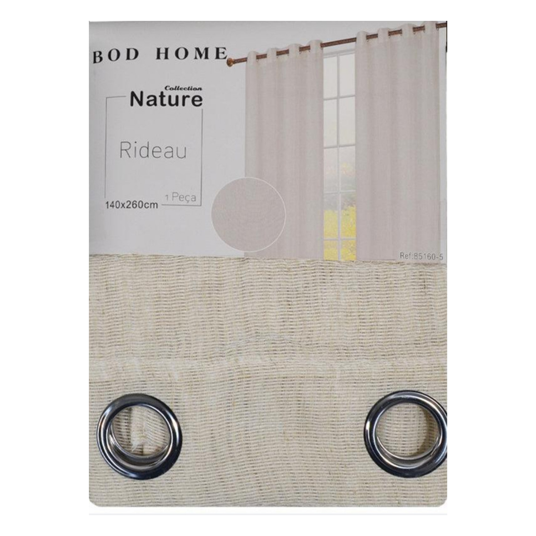 Curtain with eyelets, 140x240cm, Beige, Norine, Linen-effect, Fabric U10