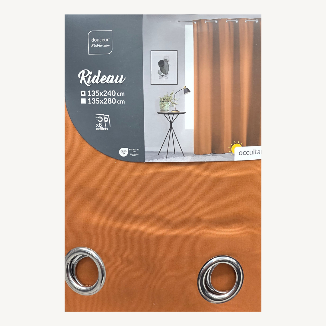 Curtain with eyelets 135x240cm Camel Opaque Matt Plain U10