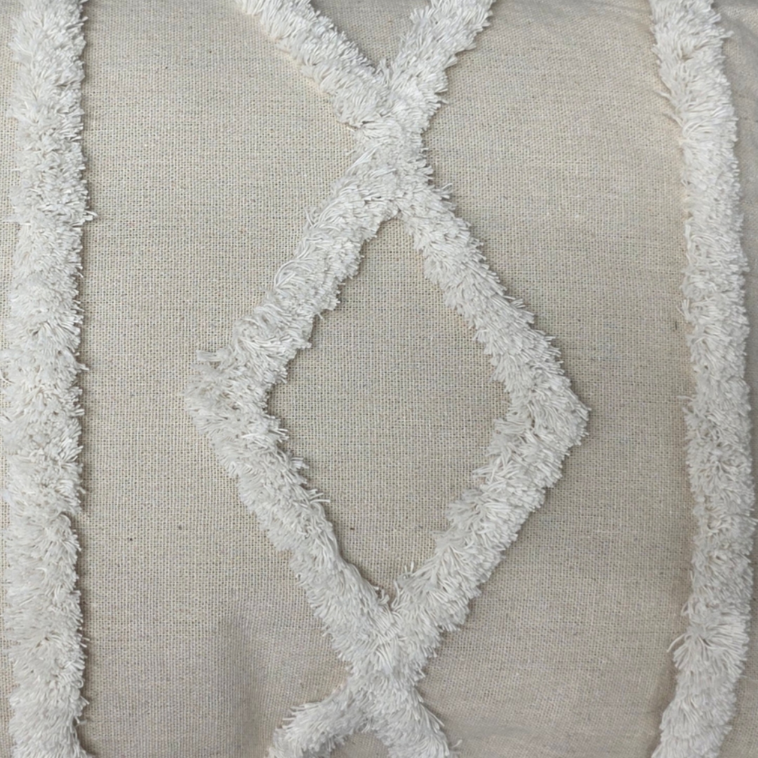 Long Cushion +ZIP 30x50cm Natural Sapphire Poly-Cotton with Long Pile U10