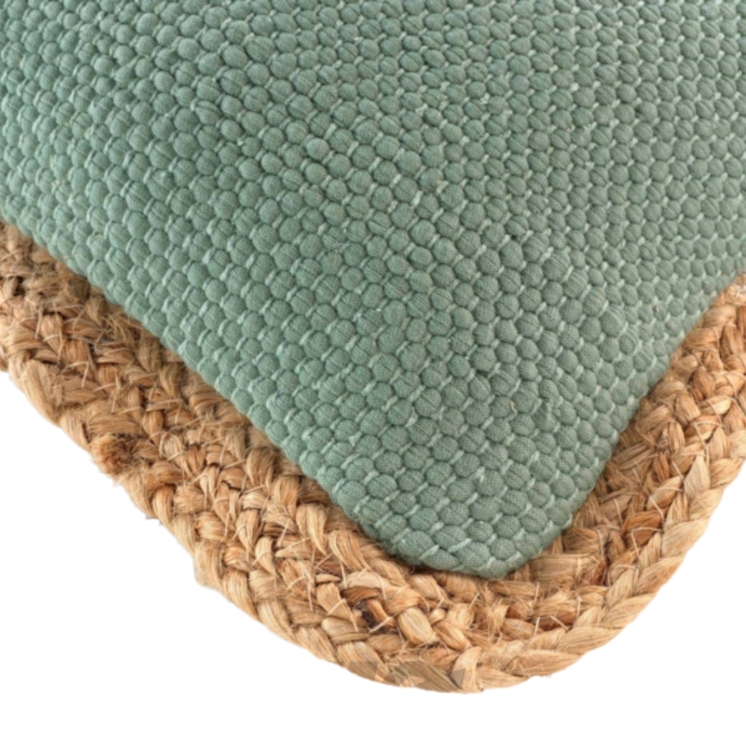 Vivo Compressed Cushion +ZIP 30x50cm Akina Sauge Plain Cotton/Polyester + Jute U10