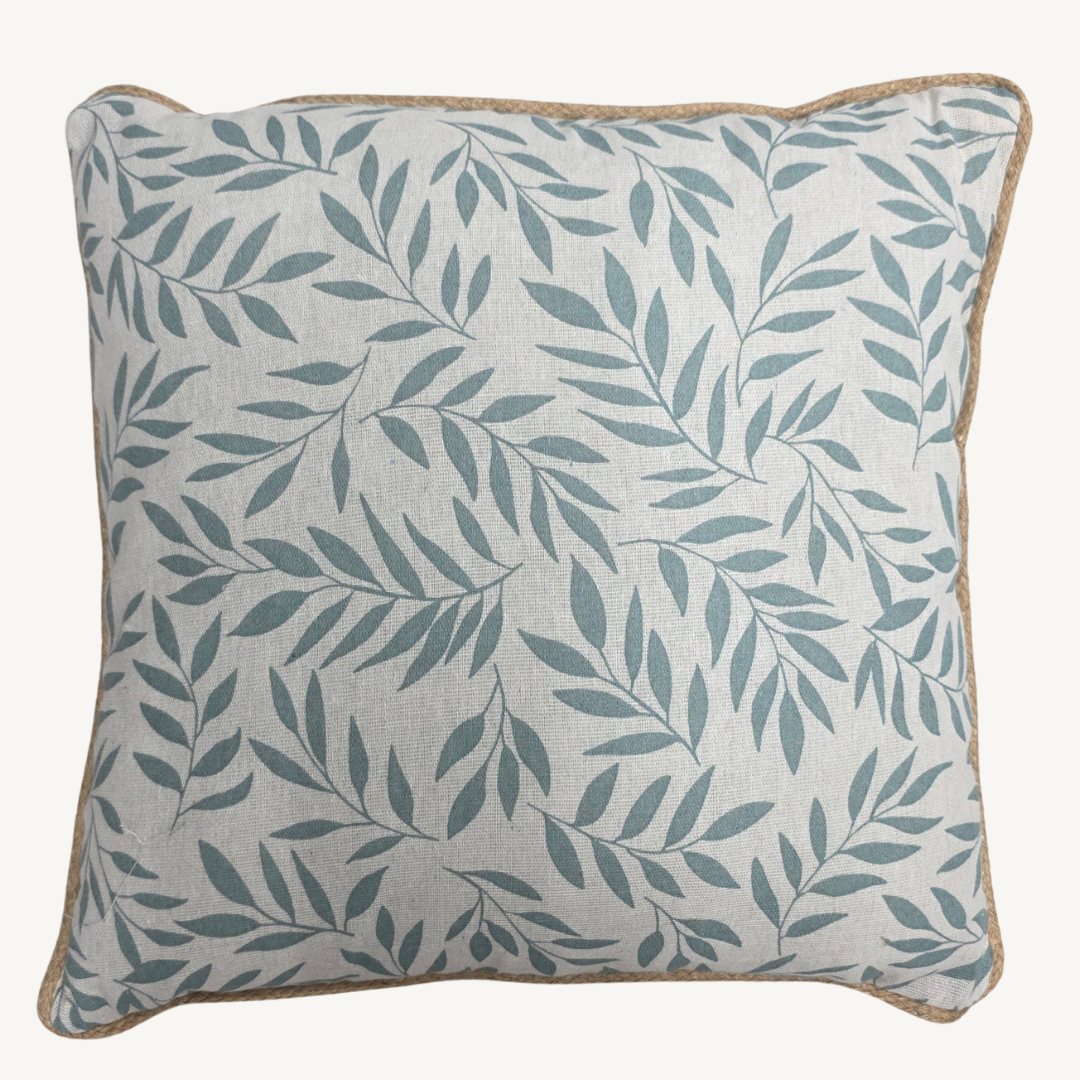 Vivo Comprimida +ZIP Cushion 45x45cm Naya Sauge Poly-Cotton Print + Jute U10