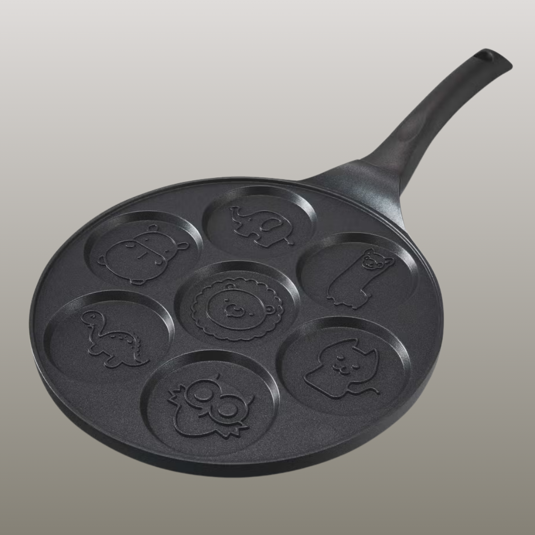 7-Cavity 26cm Animal-Print Pancake Pan, Black Rose Collection BLH
