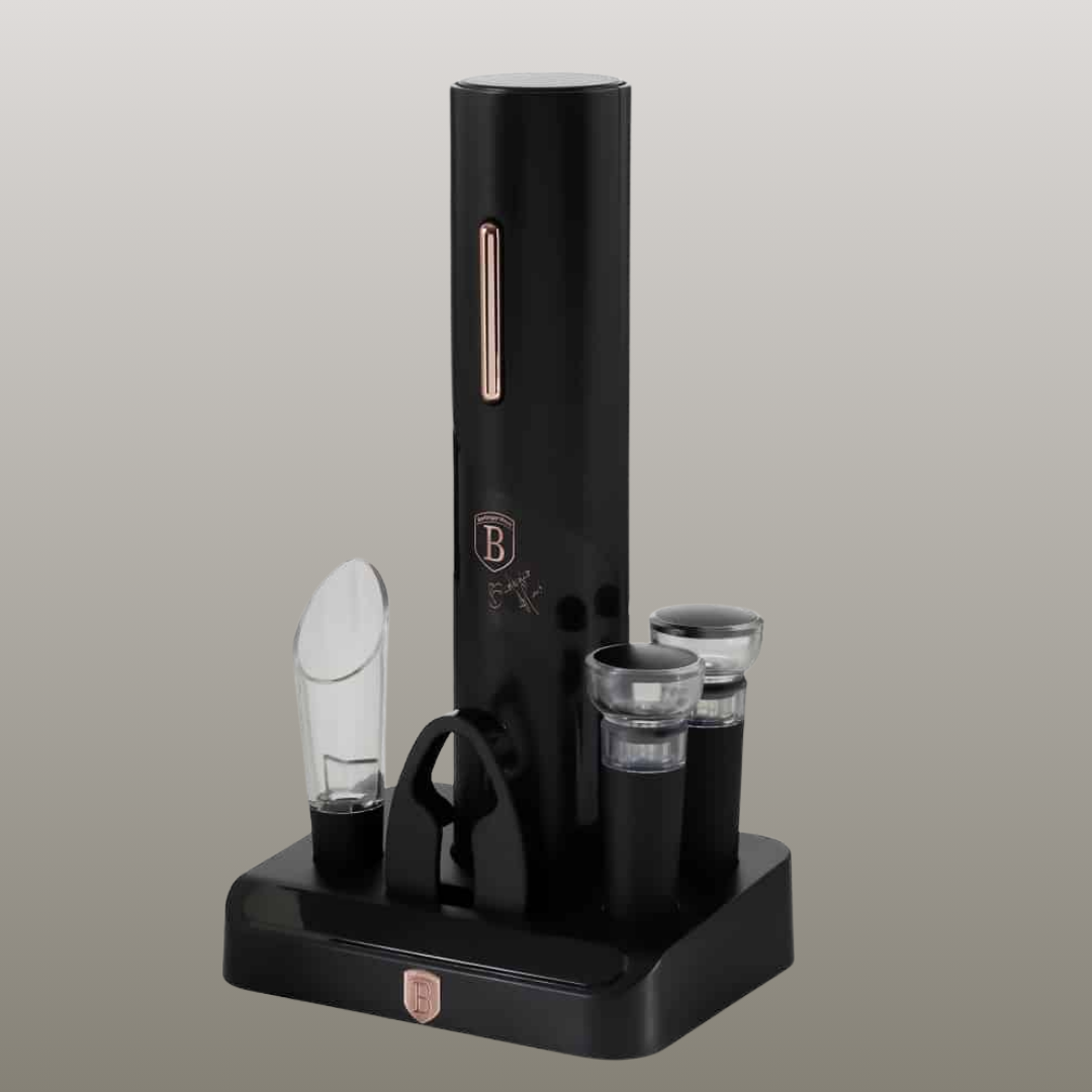 Cj Presente p/ Vinho a Pilhas 6 em 1; Coleção Black Rose BLH
