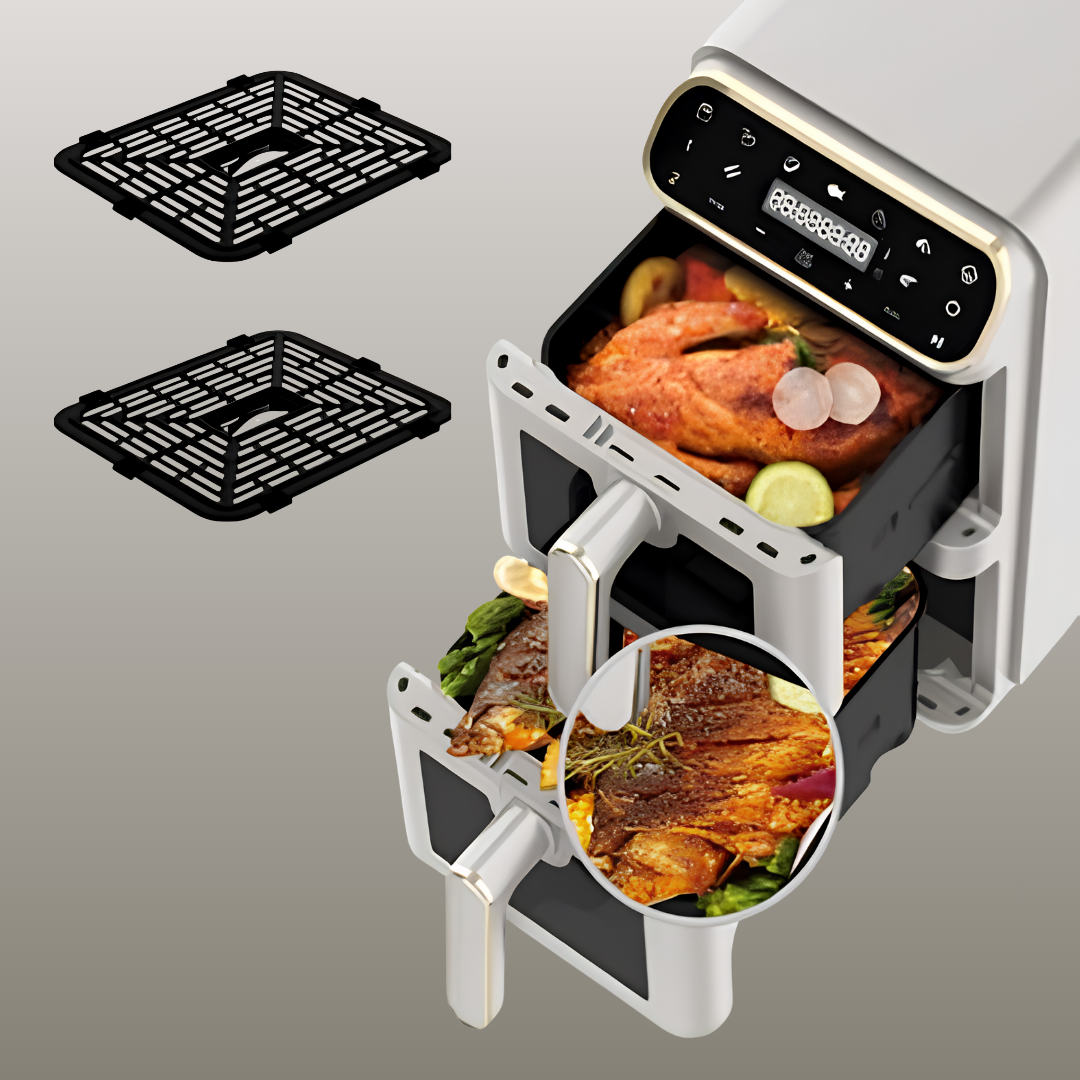 Double-Basket Air Fryer, 5.5+5.5L, with Viewing Windows, Sahara BLH Collection