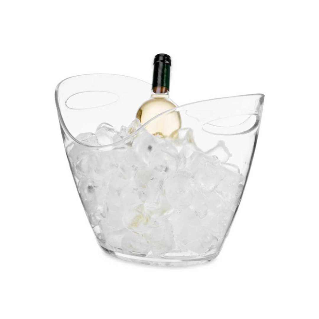 TALL WHITE BUCKET WITH HANDLES, SILVER WIRE HANDLES