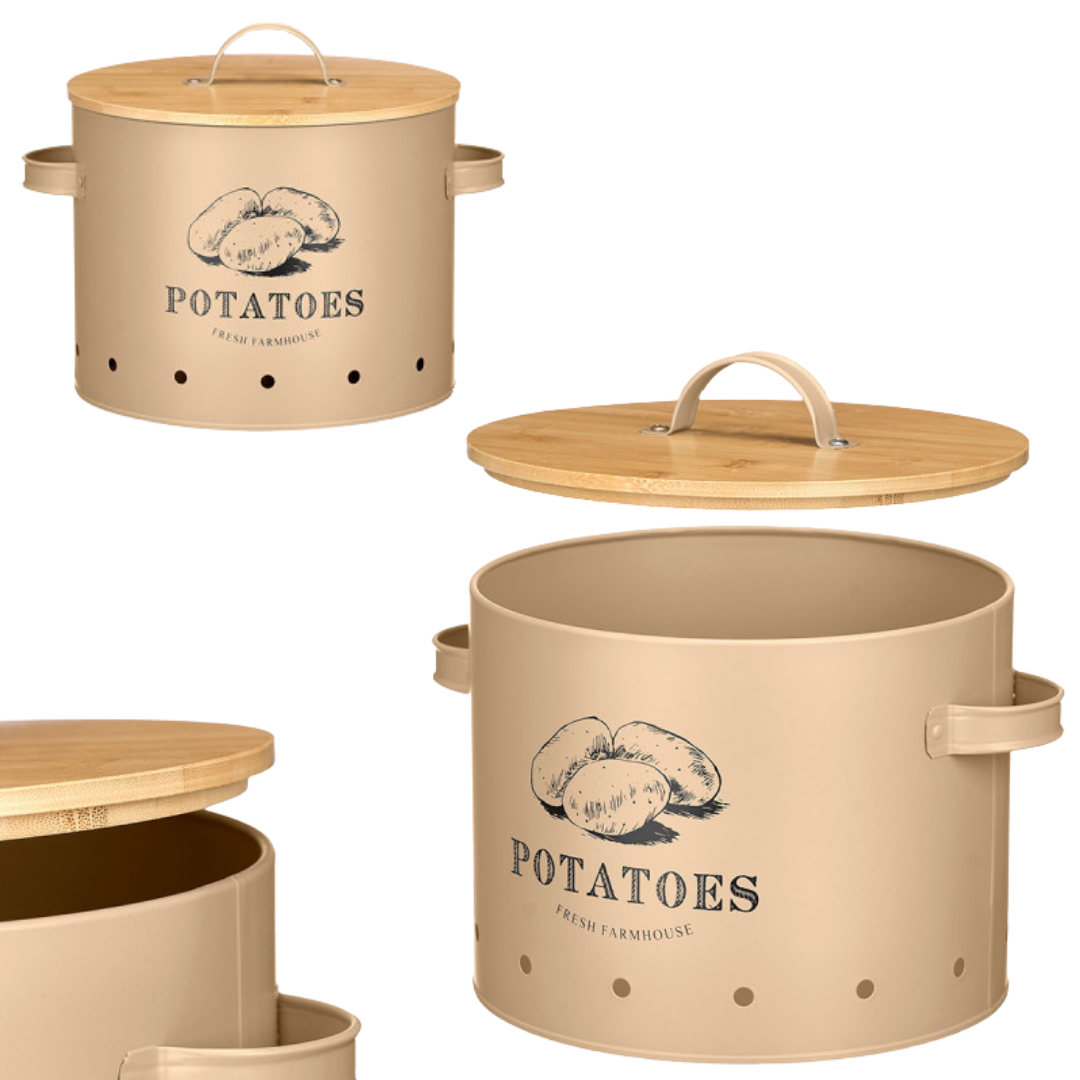 BEIGE BAMBOO-LIDDED POTATO BOX, AIR
