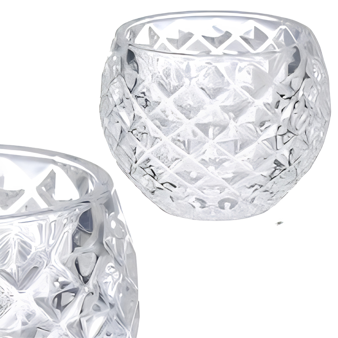 SMALL RHOMBUS-SHAPED GLASS CANDLESTICK AR