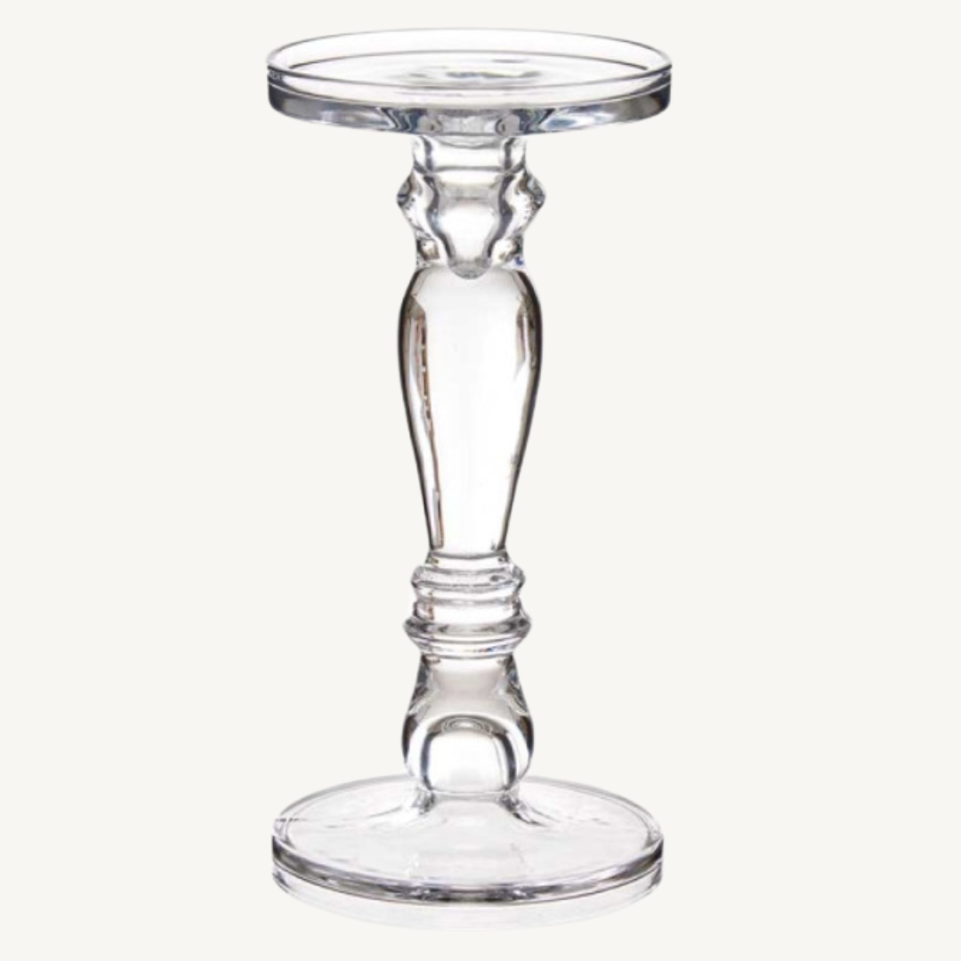 GLASS CANDLESTICK, RING, M, 28CM, AR