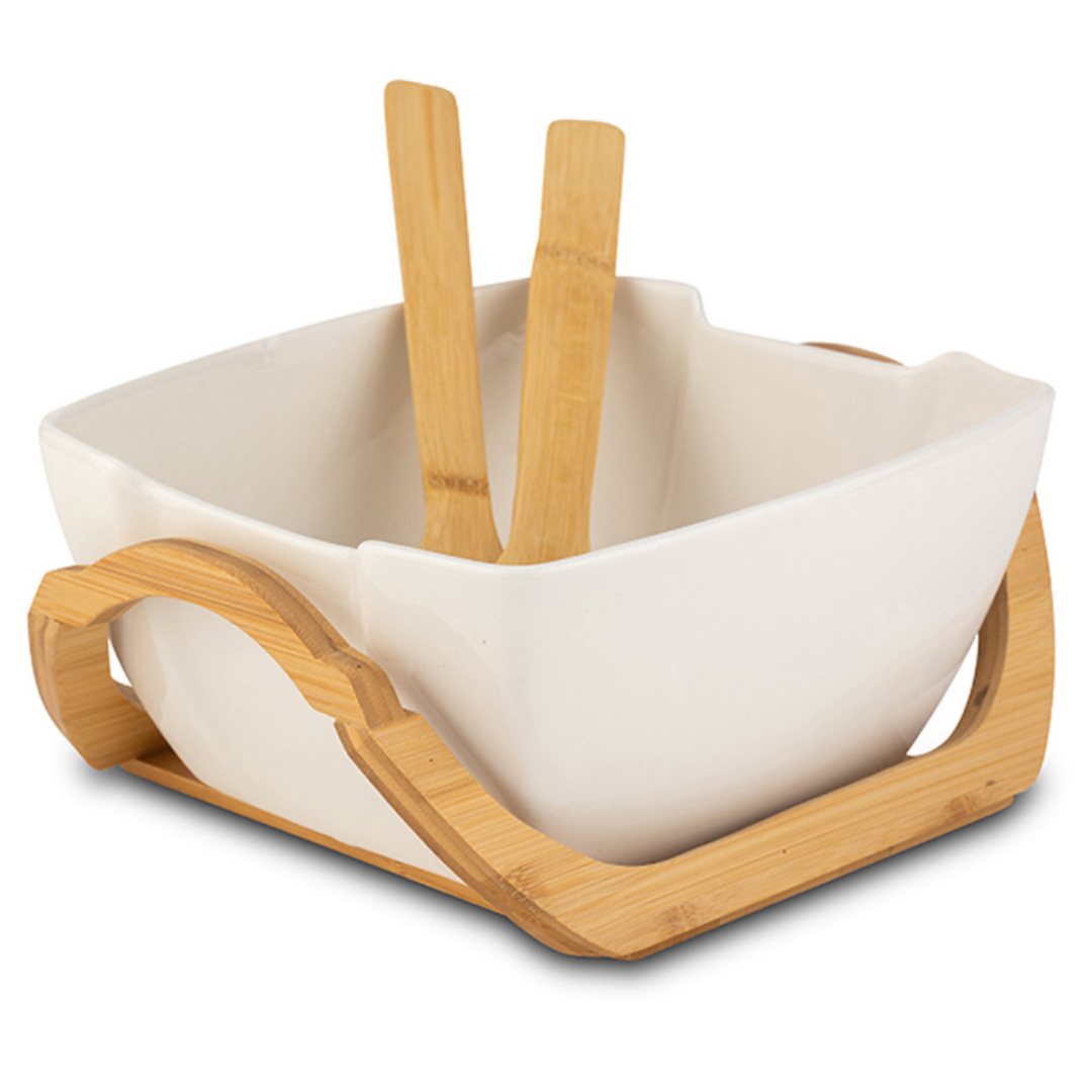 SET OF 2 SQUARE GLASSES WITH STAND