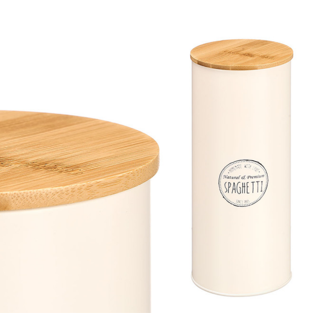 FRASCO ALTO TAMPA BAMBU ESPARGUETE ESPARGUETE BEGE AR