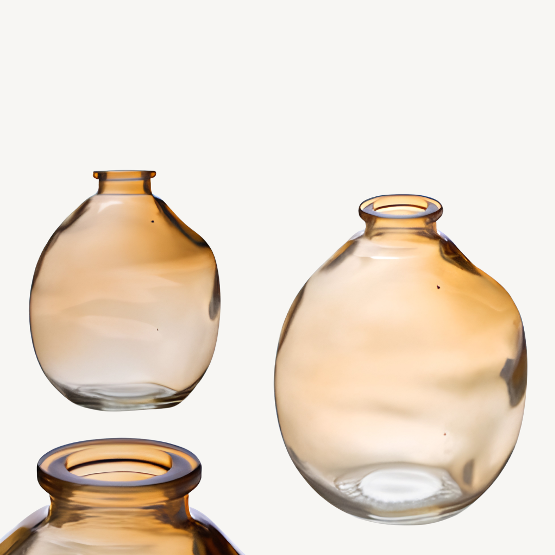 IRREGULAR-SHAPED AMBER GLASS BOTTLE