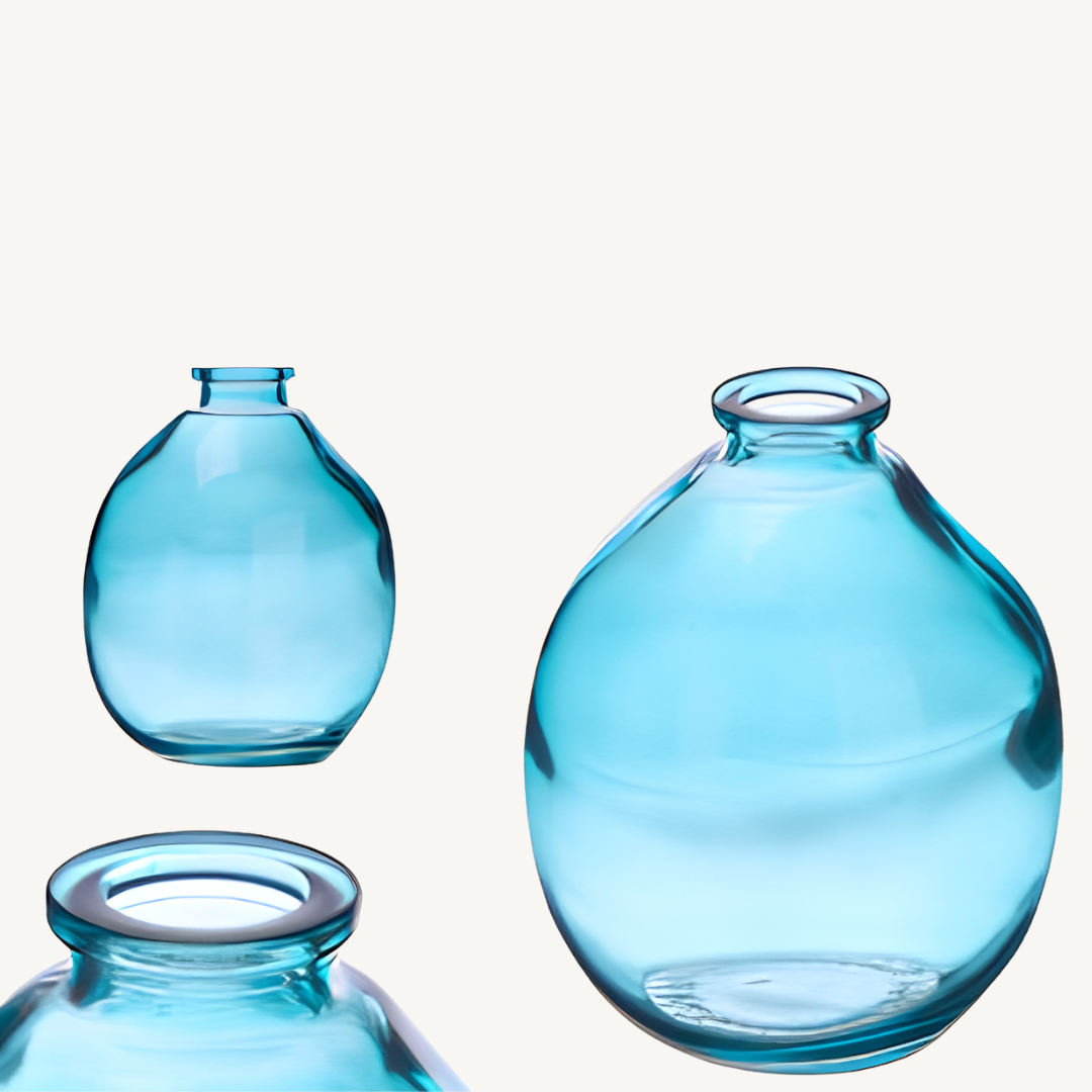 IRREGULAR BLUE GLASS BOTTLE, AR