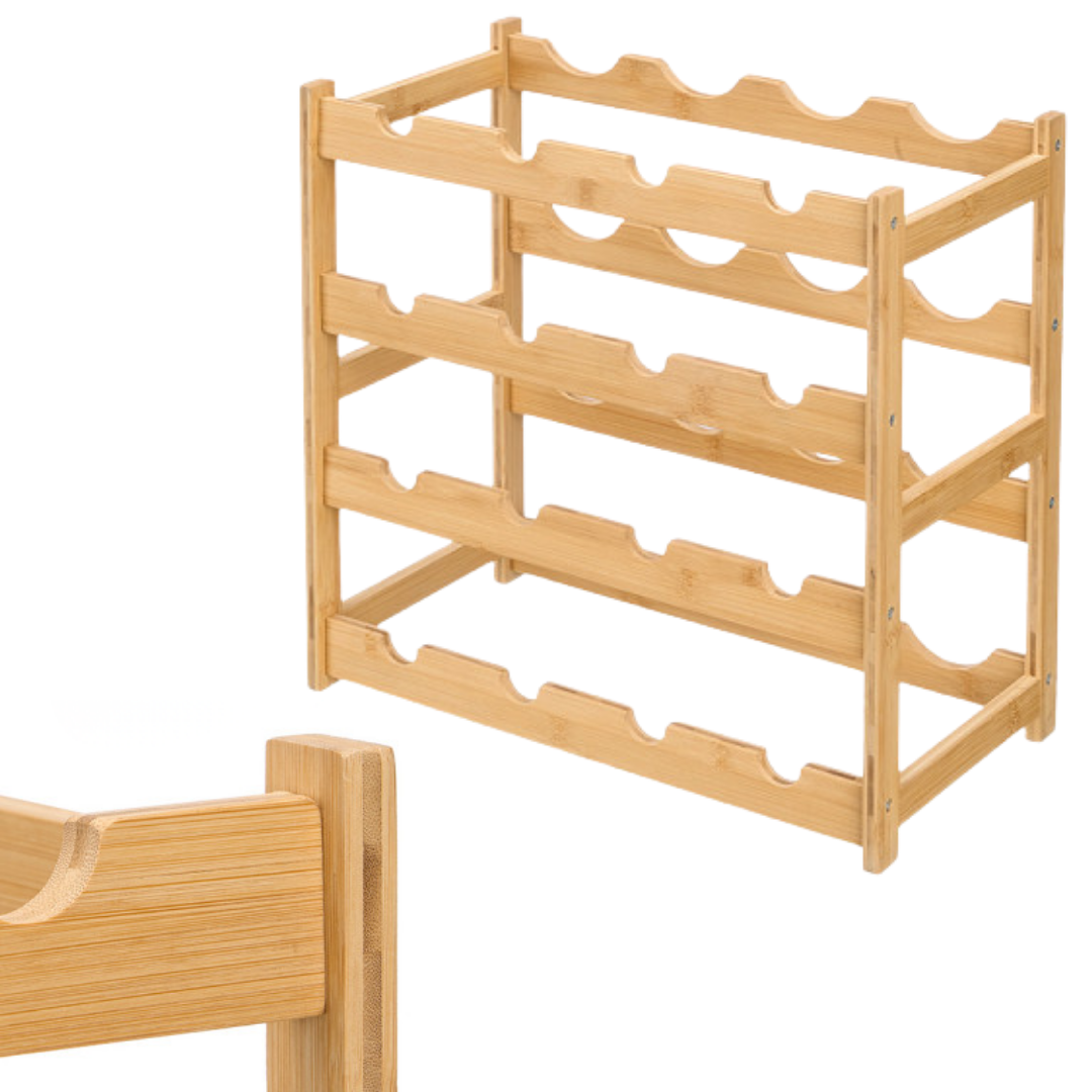 BAMBOO WINE RACK FOR 16 BOTTLES OF SPARKLING WINE