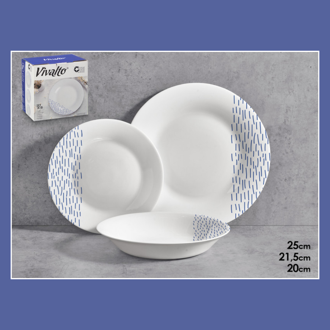 18-PIECE ROUND DECORATED TABLEWARE SET AR
