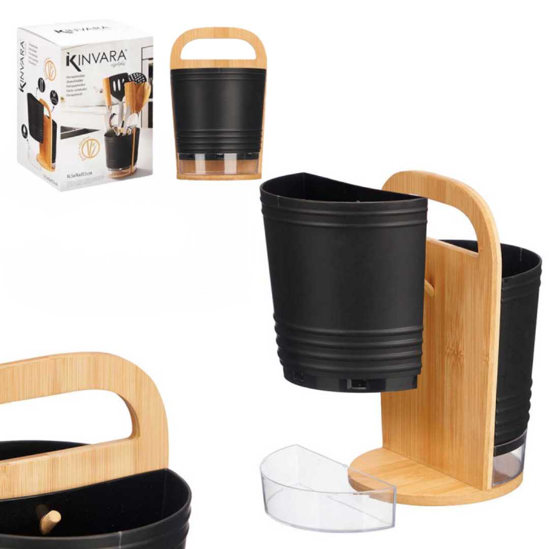 BLACK DOUBLE UTILITY HOLDER WITH HANDLE
