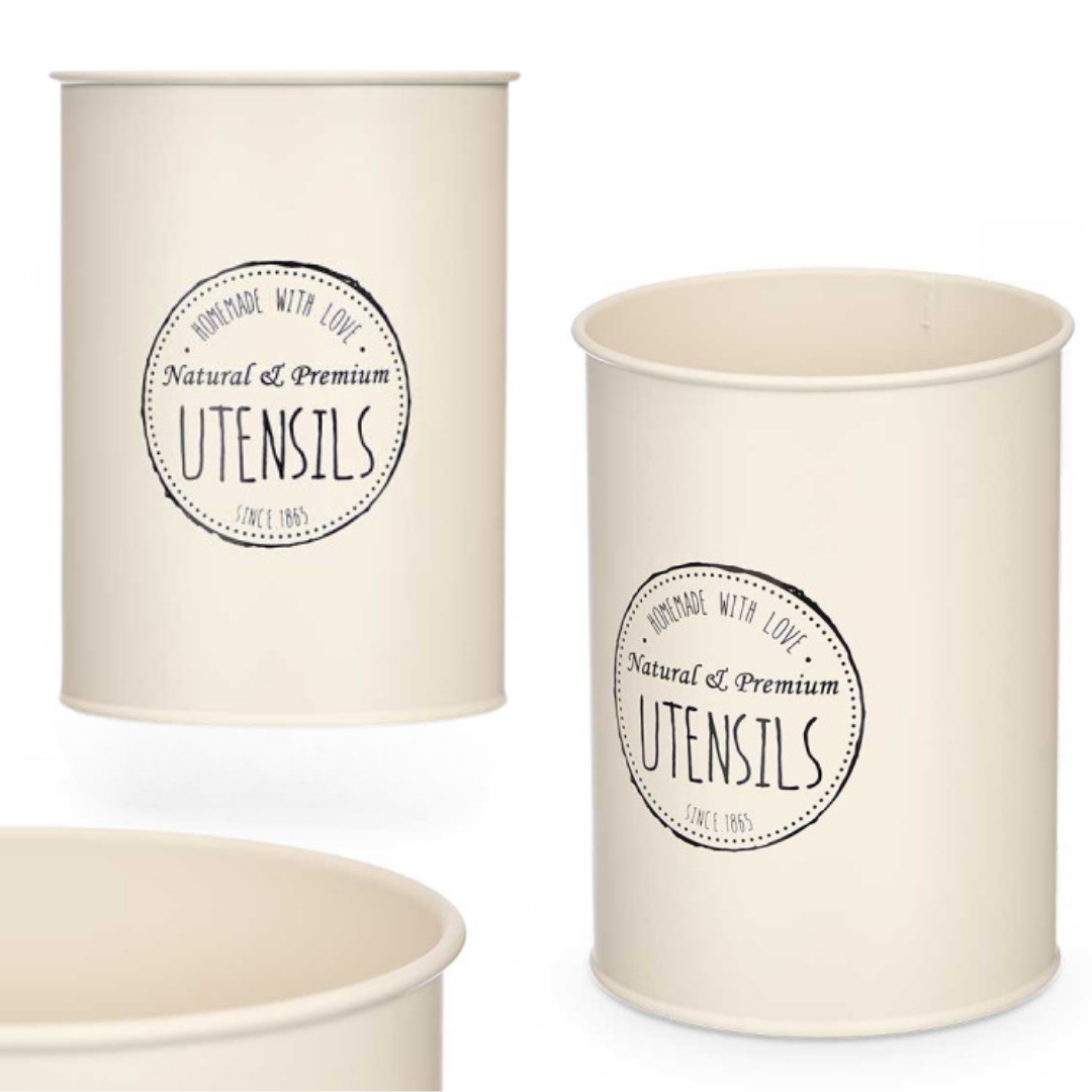 BEIGE STEEL UTENSIL HOLDER AR