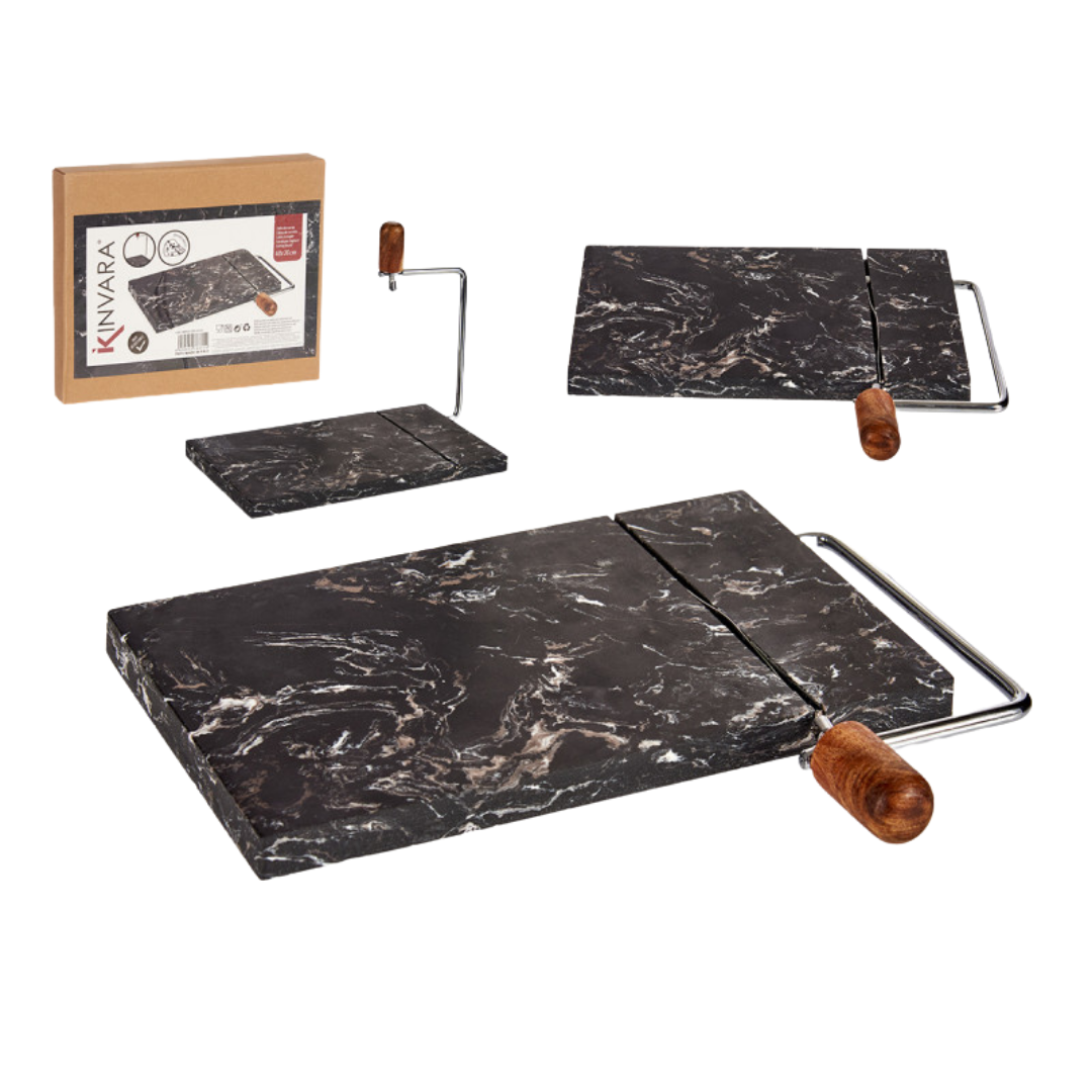 BLACK MARBLE CHEESE CUTTING BOARD