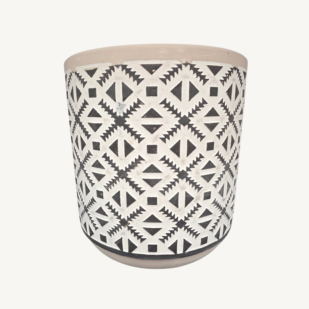 CEMENT-COLOURED CERAMIC VASE, SORT 3 AR