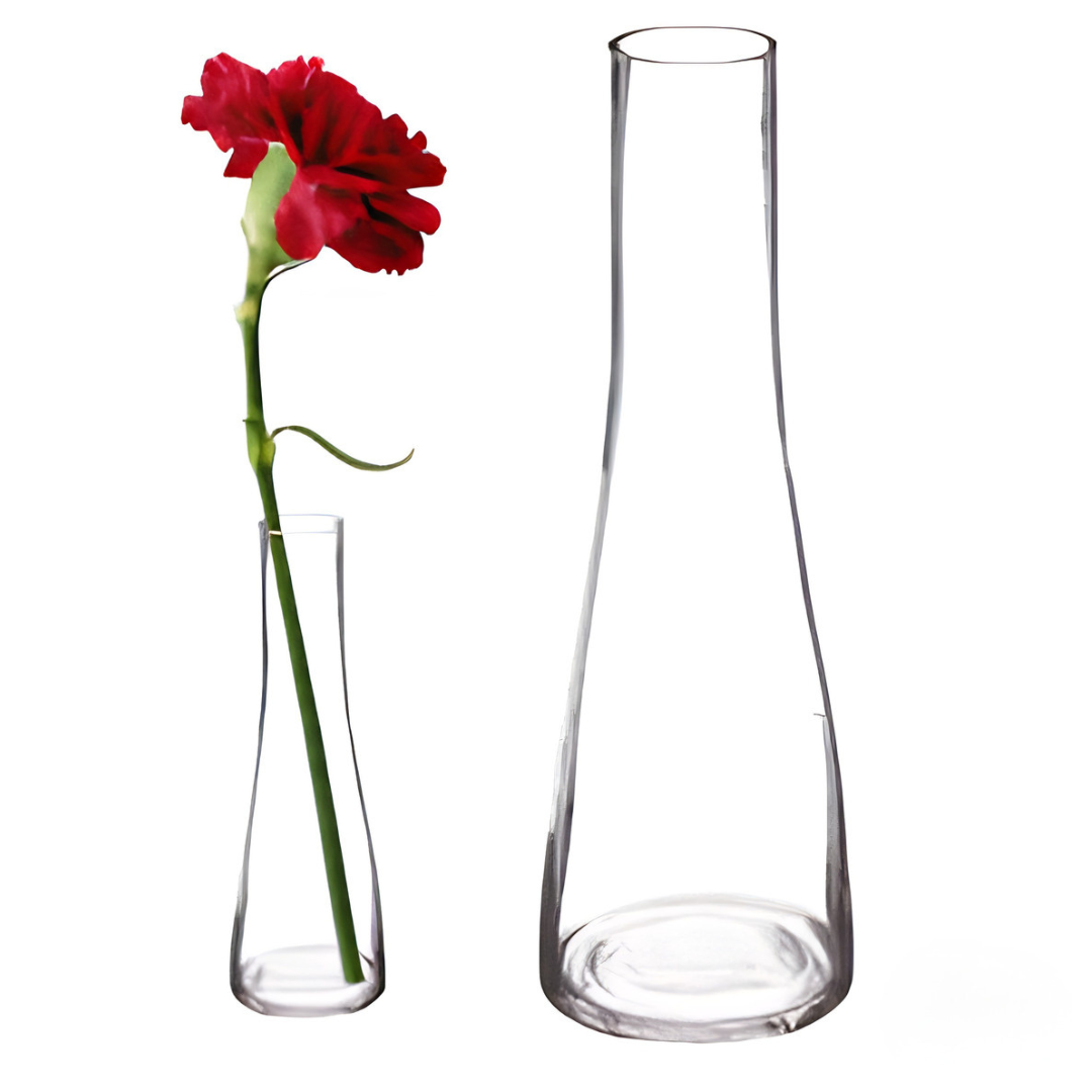 WIDE-BASE GLASS VASE AR