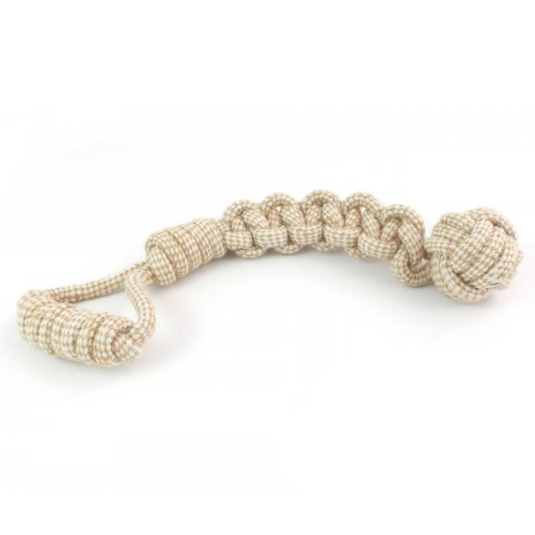 38CM YMY NATURAL ROPE TUG AND CATCH TOY FOR PETS