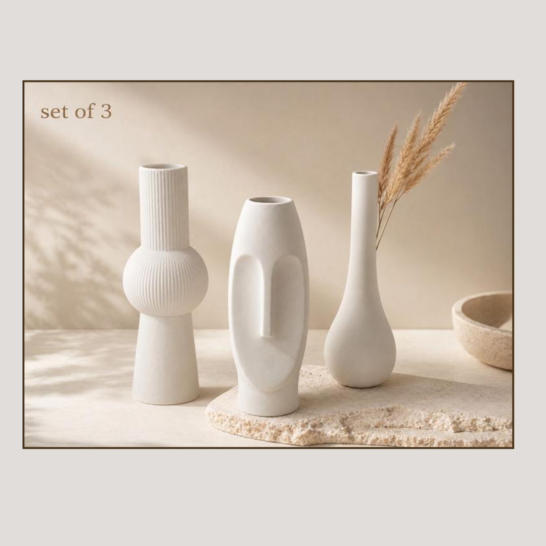 White Sand-Finish Ceramic Jug 7x22cm AB (3 Assortments)