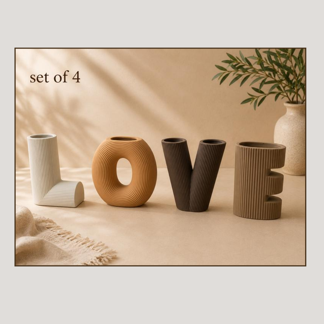 LOVE Ceramic Jugs, Set of 4 AB