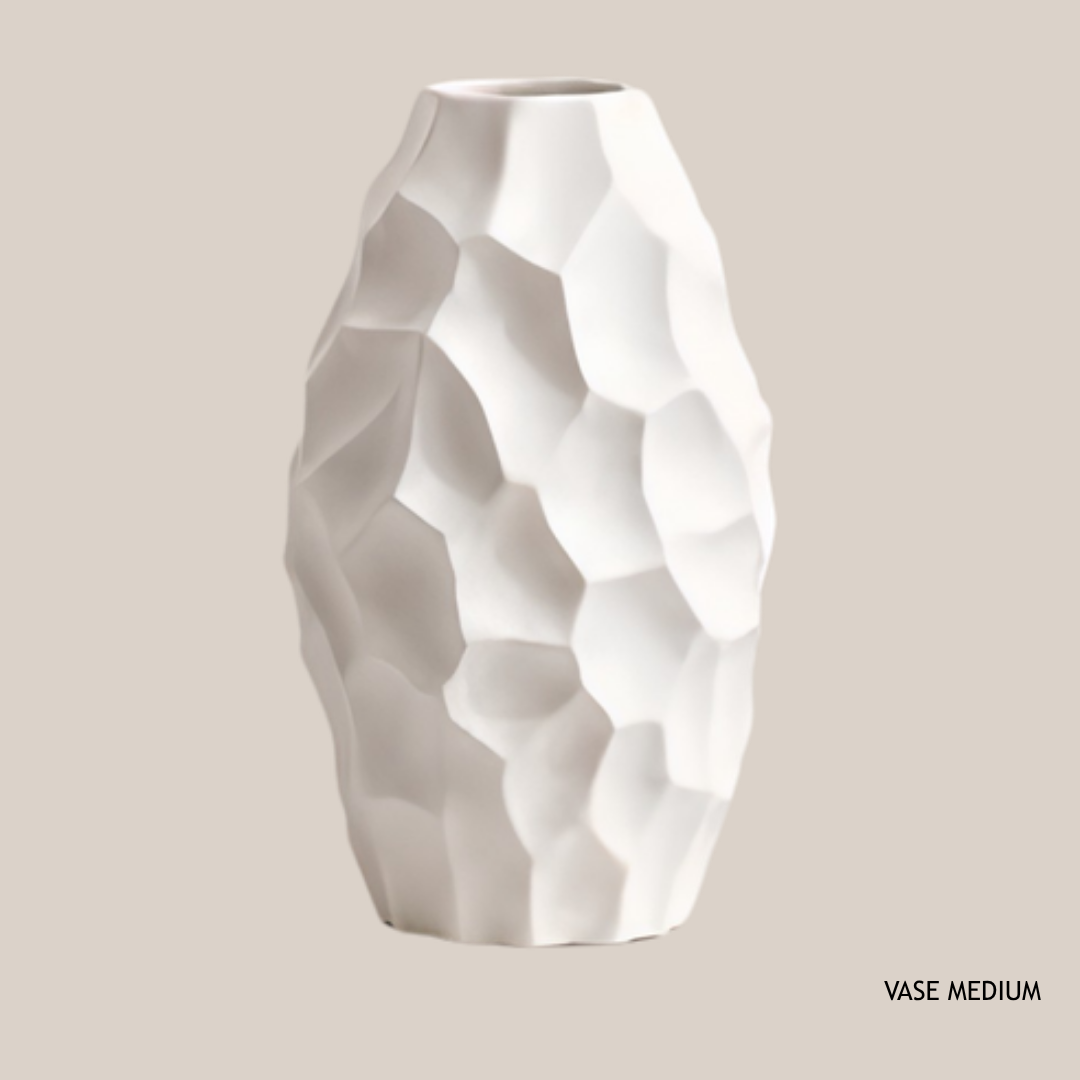 White Sculpted Sand-Finish Ceramic Jug 19x19x25.5cm AB