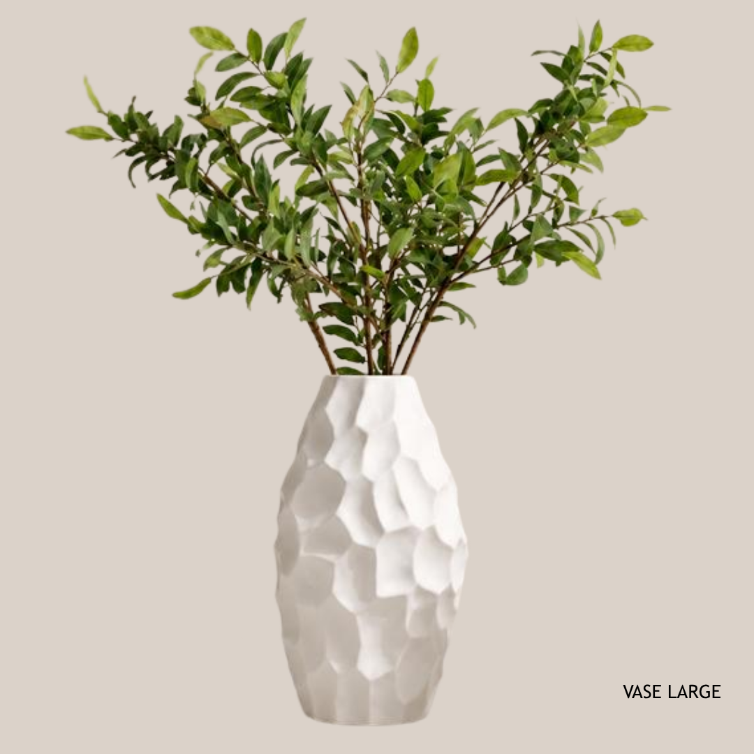 White Sculpted Sand-Finish Ceramic Jug 12x12x20.5cm AB