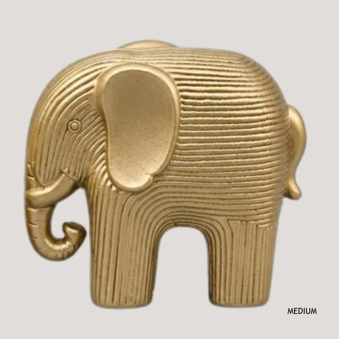 Golden Elephant Resin Figurine 18x8.5x15.5cm AB