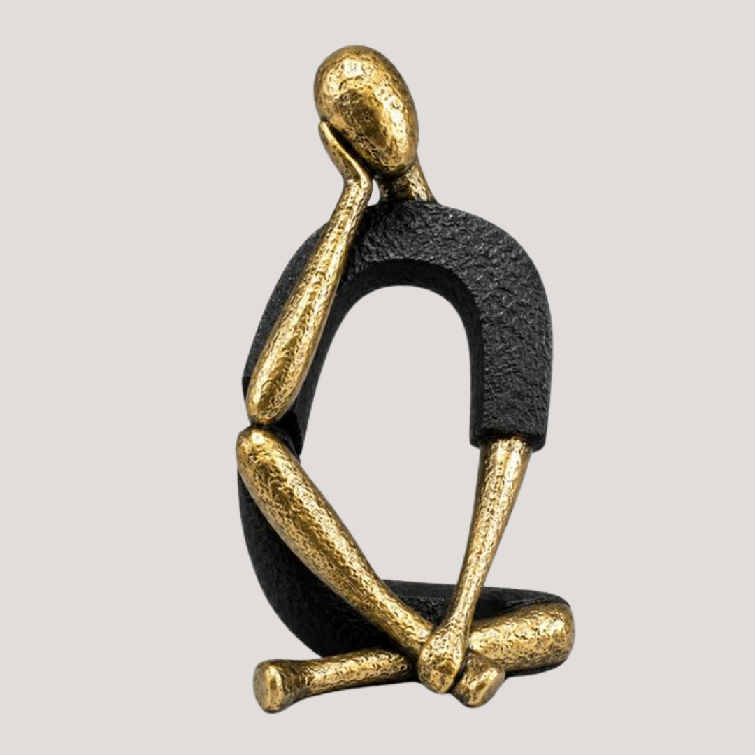 Black and Gold Resin Human Figure, 1 Hand, 10x14x19cm AB